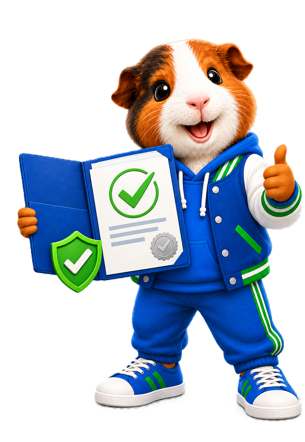 Mascota de HABITAD YOREC con documentos de escritura